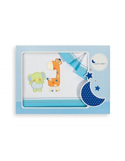 INTER BABY 04043-30 berço conjunto de cama - Girafa MOD elefante, 3-piece, turquesa