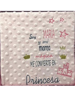Danielstore- Cobertor de Bebê Personalizado com letras bordadas. Rosa