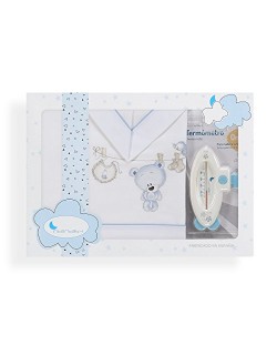 Sheets Cradle Bear Clothes Rack + Termômetro Branco Azul
