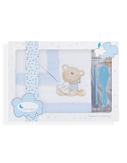 Cradle Love You Sheets + Pente e Pincel Branco Azul
