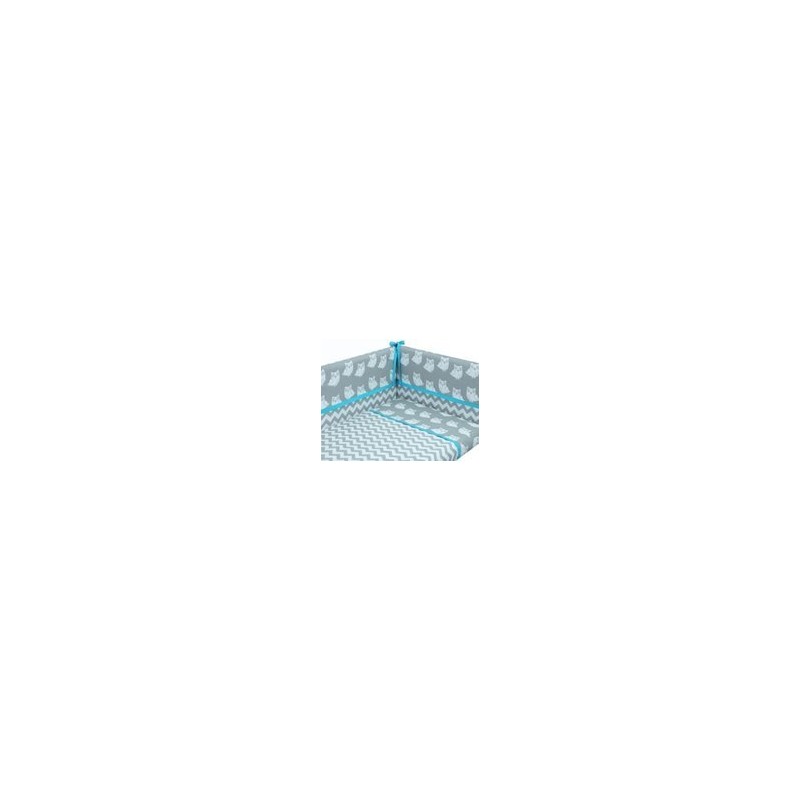 Danielstore - Funda nordica para CUNA , protector y funda de almohada, diseño Owl, 60 x 120 cm, Color azul+ REGALO juego de saba