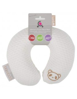 Cuddle Co.Baby Neck Pad Bamboo Pillow com espuma memoty baby soft and portable cushion, white
