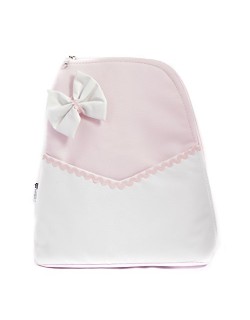 Mochila bolso carrito bebe Polipiel - Color rosa-blanco