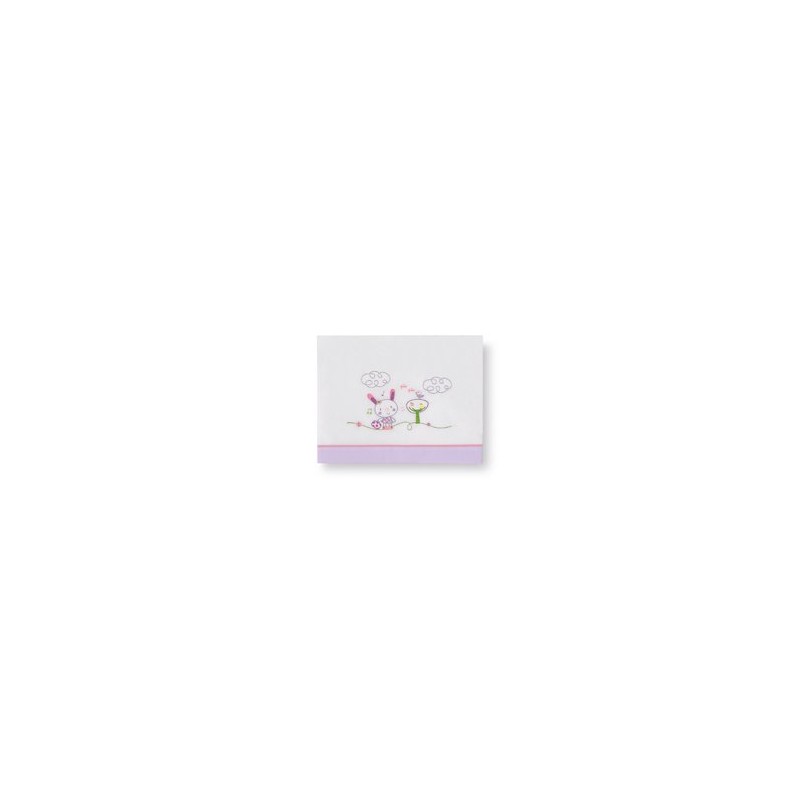 Folha de Algodão Triptico para Minicuna Piquenique Branco e Lilás