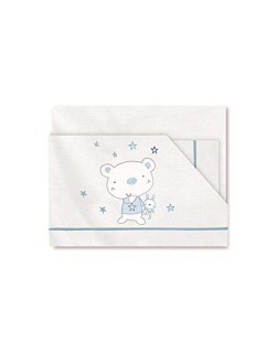 Pirulos 00113013 - Folhas, design de urso estrela, 50 x 80 cm, branco e azul