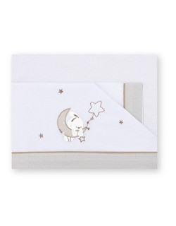 Pirulos 00113110 - Sábanas, diseño luna, 50 x 80 cm, color blanco y lino