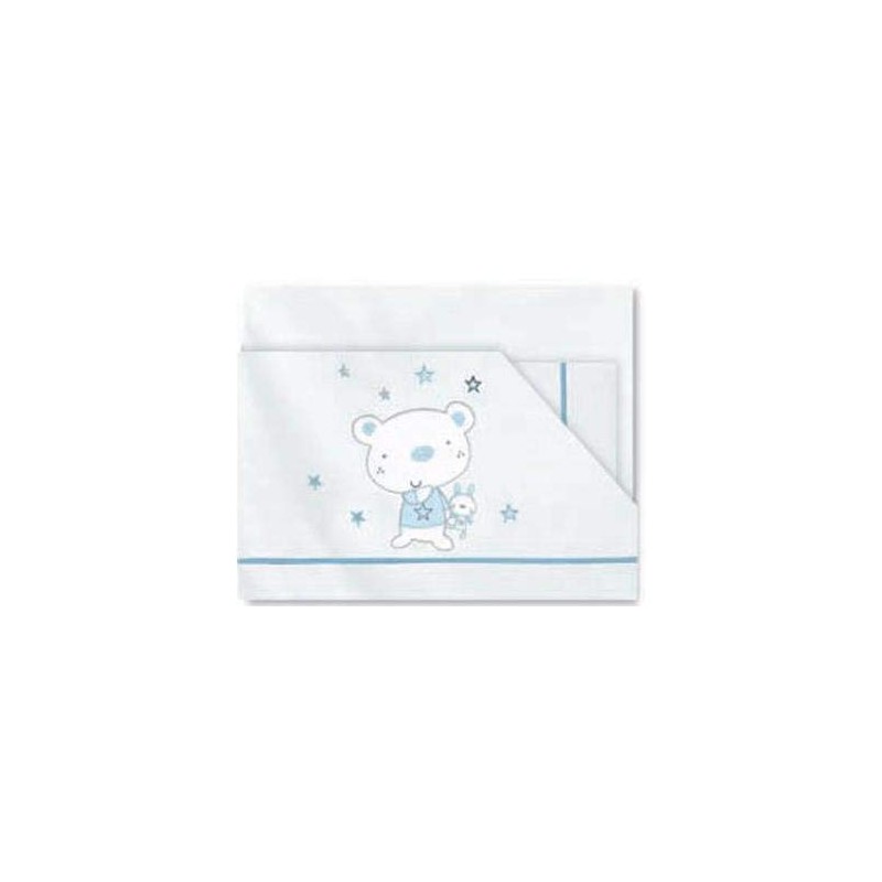 Pirulos 00313013 - Folhas, design de urso estrela, 60 x 120 cm, branco e azul