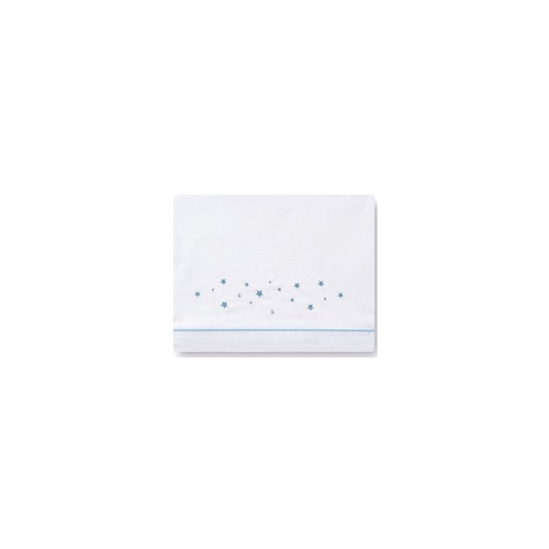 Pirulos Sabanas Invierno Microlina Minicuna 50x80 dots stars - bco/azul