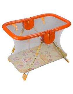 Papaya Jump - Parque plegable rectangular, color naranja