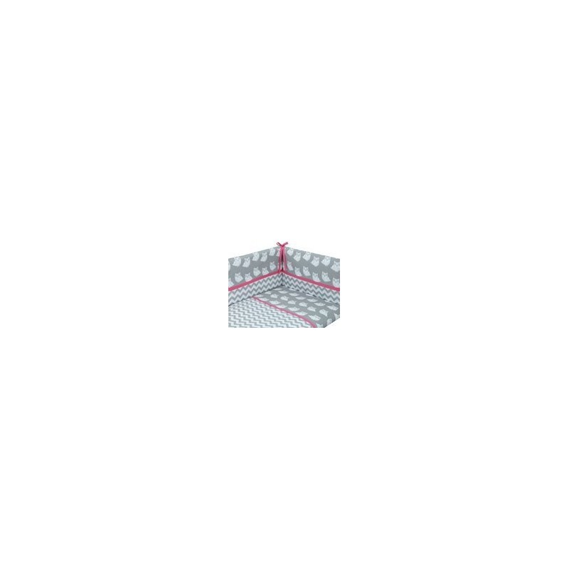 Danielstore - Funda nordica para CUNA, protector y funda de almohada, diseño Owl, 60 x 120 cm, Color rosa + REGALO juego de saba