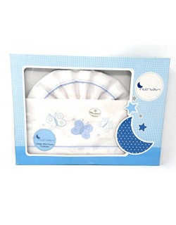 Triptico Sabanas 100% Algodón MINICUNA 50X80 - (bajera+encimera+funda almohada) Modelo Mariposas