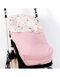 Colchoneta para carro o silla de paseo tela algodón rosa