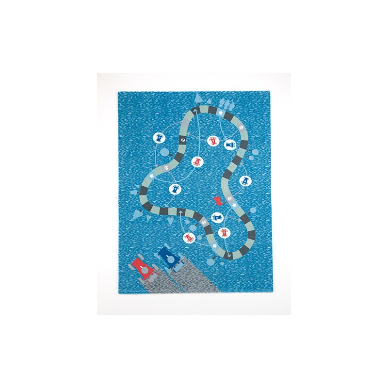 Alfombra Infantil De Juegos y Decoración 80 x 140 cm H01– azul