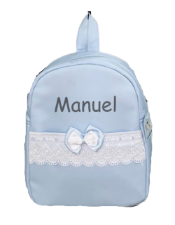 Mochila Infantil Guarderia Polipiel Personalizada con nombre bordado Color azul- danielstore