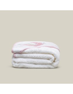 Toalla Capa de baño Bebe Personalizada con nombre bordado Elefante blanco  rosa Danielstore