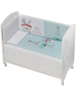 Edredón Cuna y Chichonera  Modelo Tipi Oso verde Interbaby