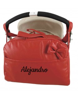 Danielstore- Saco de carrinho de bebê acolchoado personalizado com nome bordado. Vermelho