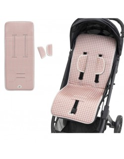 Colchoneta Universal para Silla de Paseo Interbaby 84x34 cm Tejido 3D Transpirable Cuadro Vichy