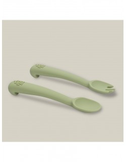 Inter Baby Cuchara y Tenedor de Silicona (pack de 2)Eco Collection