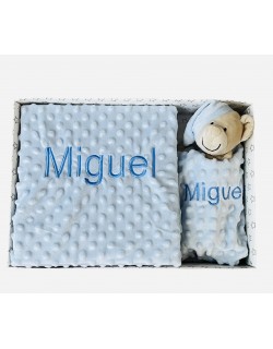 Cobertor personalizado + Conjunto Dou Dou com nome bordado- Danielstore