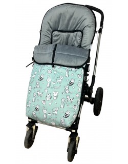 Saco Silla Paseo Universal y Bugaboo Impermeable y transpirable Cats Verde Danielstore