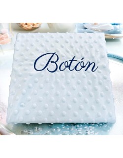 Manta Bordada Personalizada, Carrito Bebe-Capazo (1,10 x 0,80 cm) Color azul