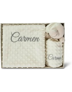 Cobertor personalizado + Conjunto Dou Dou com nome bordado- Danielstore