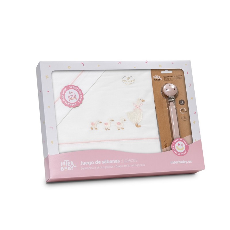 Sábanas de cuna bebé 100% algodón Interbaby modelo oca 60x120 cm